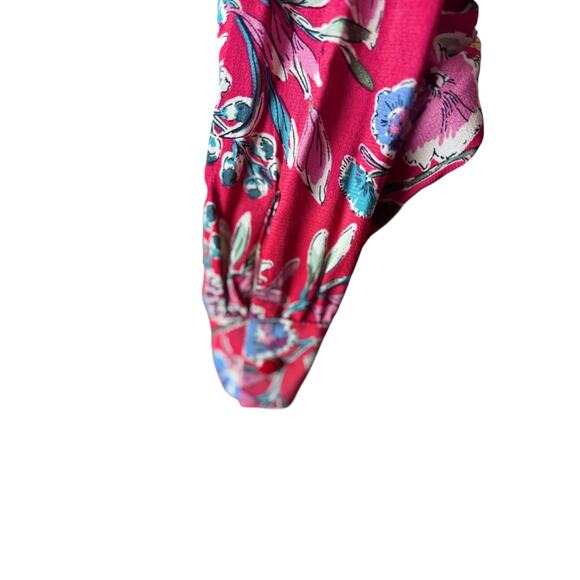 Gerard Darel Paris Floral Blouse 38 | Pink Viscose Button-Down Shirt - Picture 8 of 8